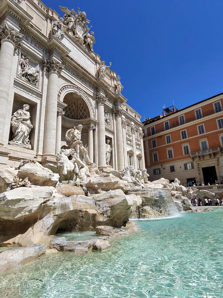 Trevi Fountain in Rome, Italy on a sunny day